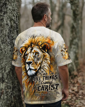 I Can Do All Things Through Christ Lion Cross Men's All Over Print - Tltw2404264