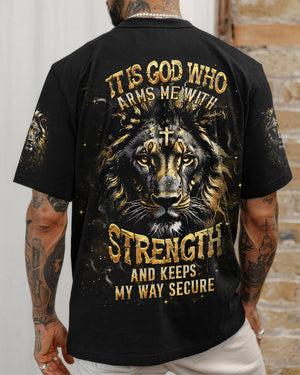 It Is God Who Arms Me With Strength Lion Men's All Over Print Shirt - Tlhn1203261