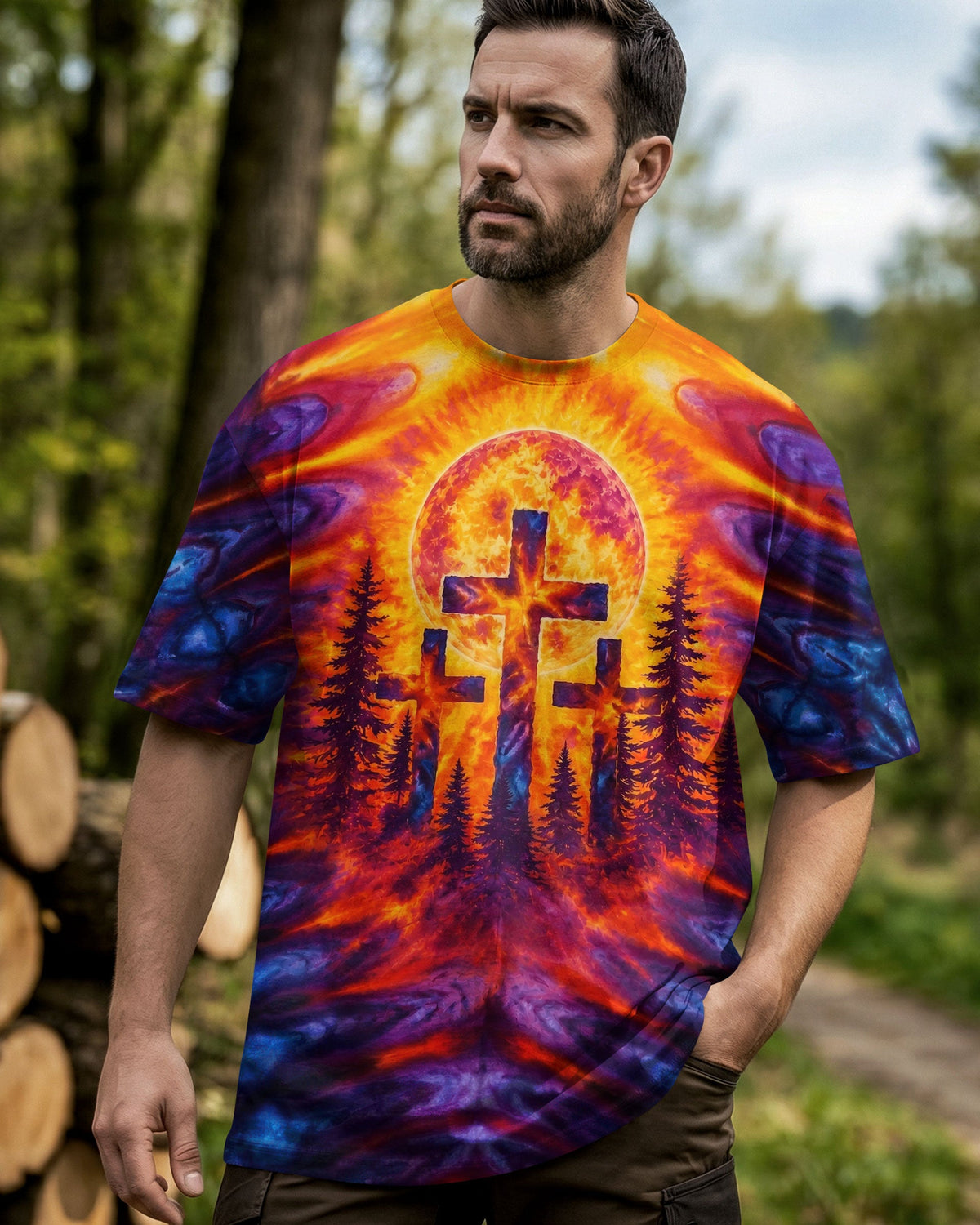 Three Cross Men's All Over Print Shirt - Tltw2905265
