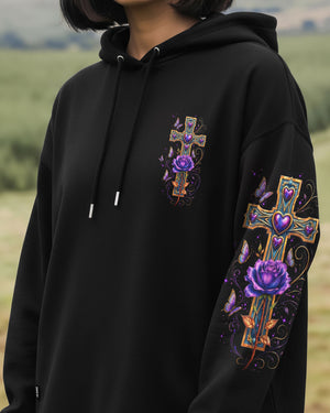 Blessed By God Cross Rose Women's All Over Print Shirt - Tltw1205264