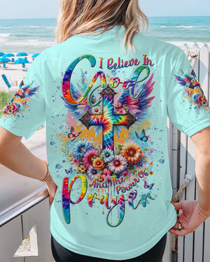 I Believe In God Cross Wings Women's All Over Print Shirt - Tlnt0401242