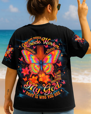 Way Maker Miracle Worker Lilies Butterfly Women's All Over Print Shirt - Tlnt0207252