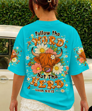 Follow The Word Highland Cow Women's All Over Print Shirt - Tlhn0707262