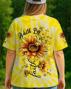 Walk By Faith Sunflower Women's All Over Print Shirt - Tlnt0906252
