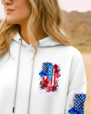 One Nation Under God Floral Flag Women's All Over Print Shirt - Tlnt1903261