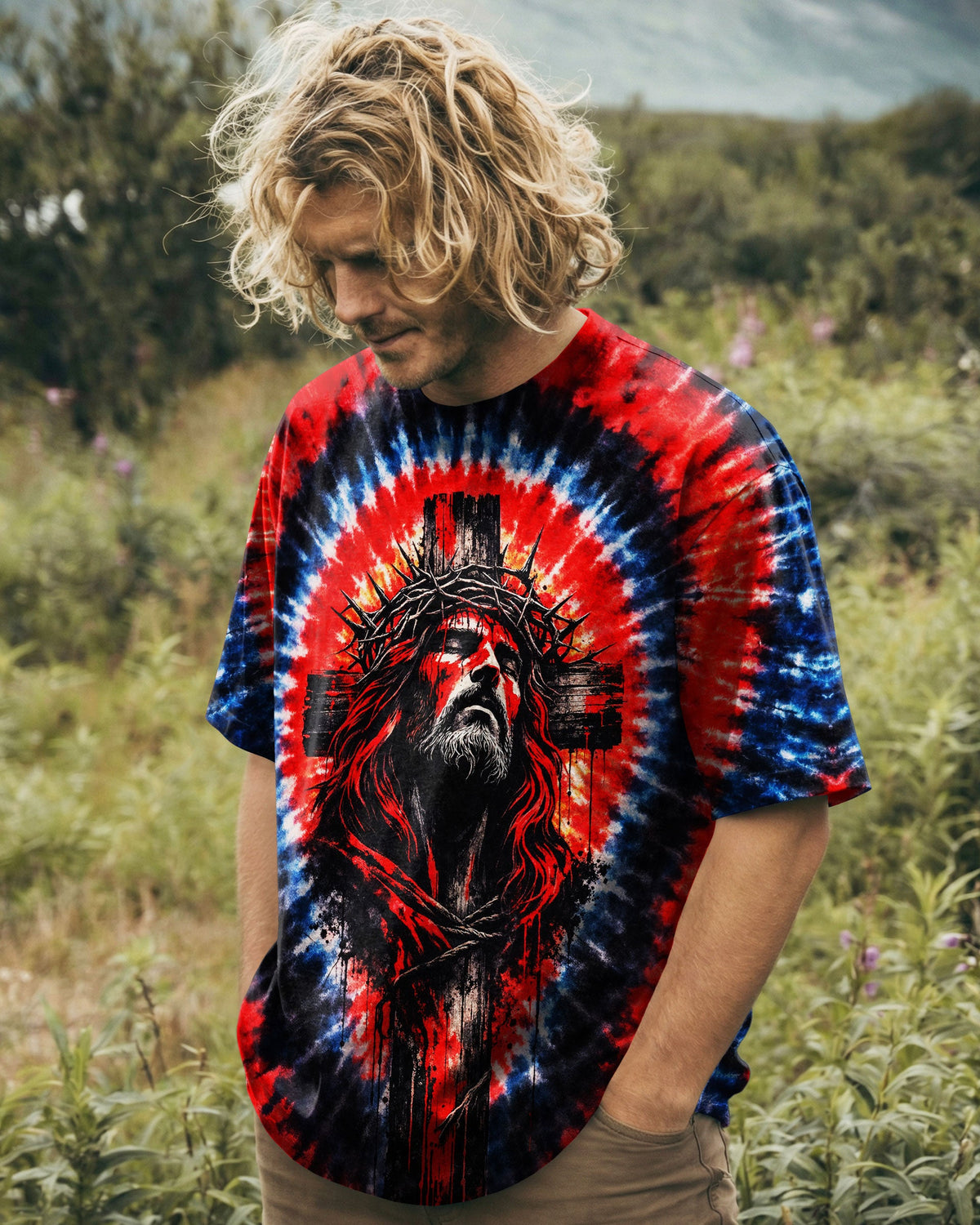 Jesus And Lion Swirl Men's All Over Print Shirt - Tlnt2703262
