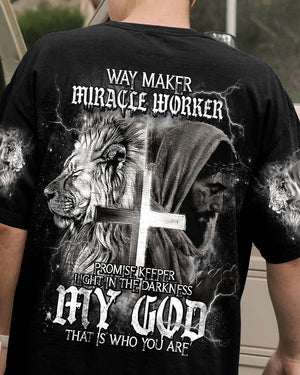 Way Maker Miracle Worker Cross Lion Men's All Over Print Shirt - Tlnt2005242