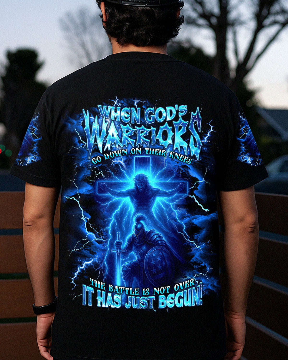 When God's Warriors Go Down On Their Knees Men's All Over Print Shirt - Tlnt2506252