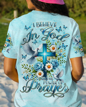 I Believe In God Floral Cross Dove Women's All Over Print Shirt - Tltr1506244