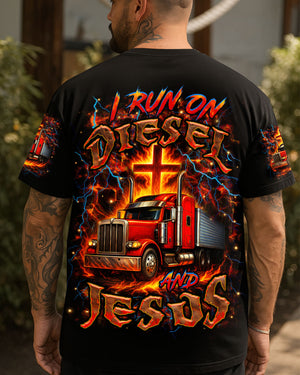 I Run On Diesel And Jesus Trucker Men's All Over Print Shirt - Yhhn0408254