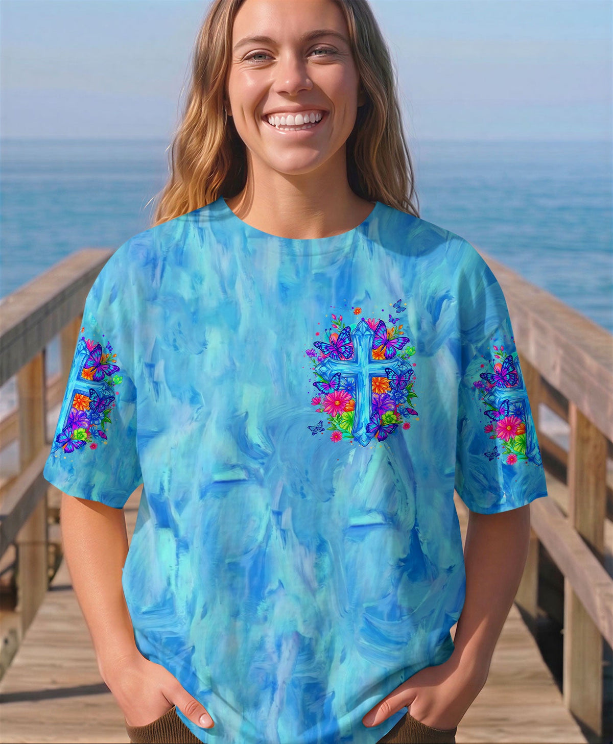 I Can Do All Things Floral Women's All Over Print Shirt - Tlhn2004262