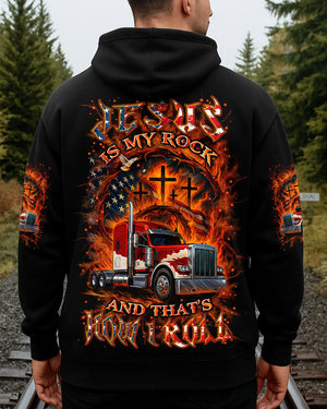 Jesus Is My Rock And That's How I Roll Trucker Men's All Over Print Shirt - Yhln0408253