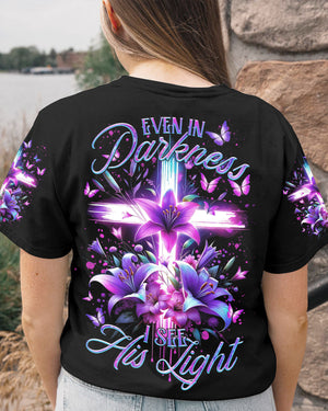Even In Darkness Cross Lilies Women's All Over Print Shirt - Tltr1001245