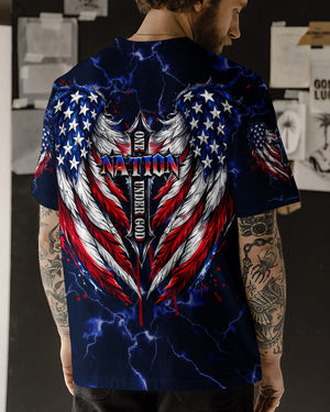 One Nation Under God Cross Wings Men's All Over Print Shirt - Tlhg1703261