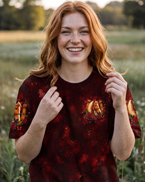This Girl Runs On Jesus And Horses Women's All Over Print Shirt - Tltw2807261