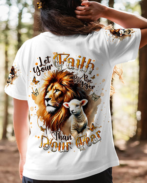 Let Your Faith Be Bigger Than Your Fear Lion Lamb Women's All Over Print Shirt - Tlnt0409252