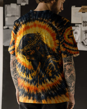 Jesus Halo Of Faith Black & Yellow Swirl Men's All Over Print Shirt - Tltw0602263