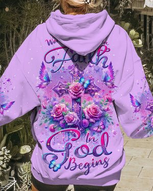Worry Ends When Faith In God Begins Women's All Over Print Shirt - Tlnt3101243