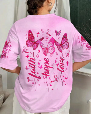 Faith Hope Love Breast Cancer Women's All Over Print Shirt - Yhlt0708253