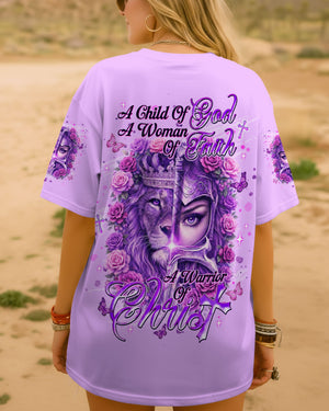 A Child Of God A Woman Of Faith Lion Warrior Women's All Over Print Shirt - Tlnt1601261