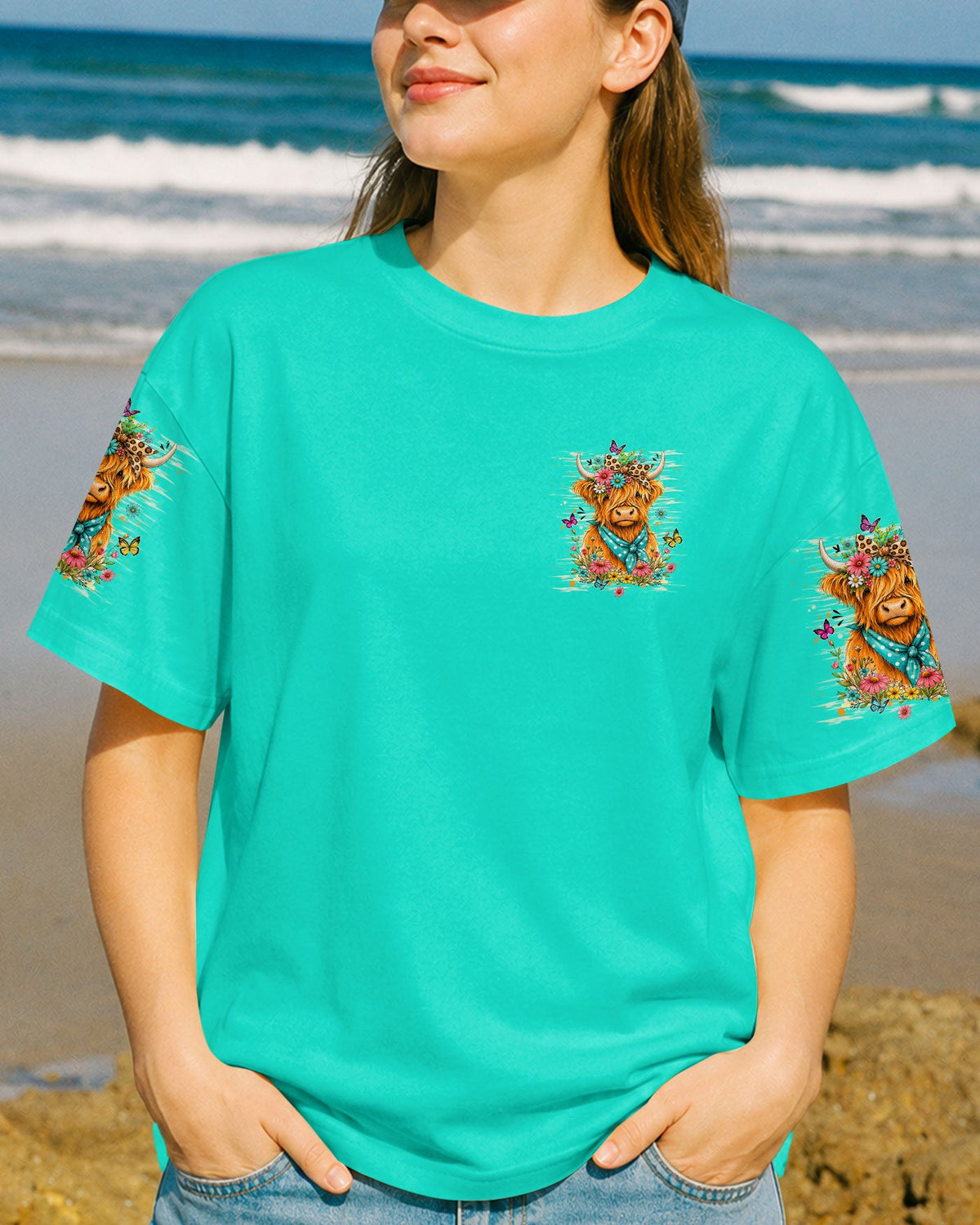 Follow The Word Highland Cow Women's All Over Print Shirt - Tlhn0607263