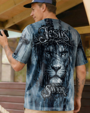 Jesus Is My Savior Lion Watercolor Men's All Over Print Shirt - Tlnt2303263