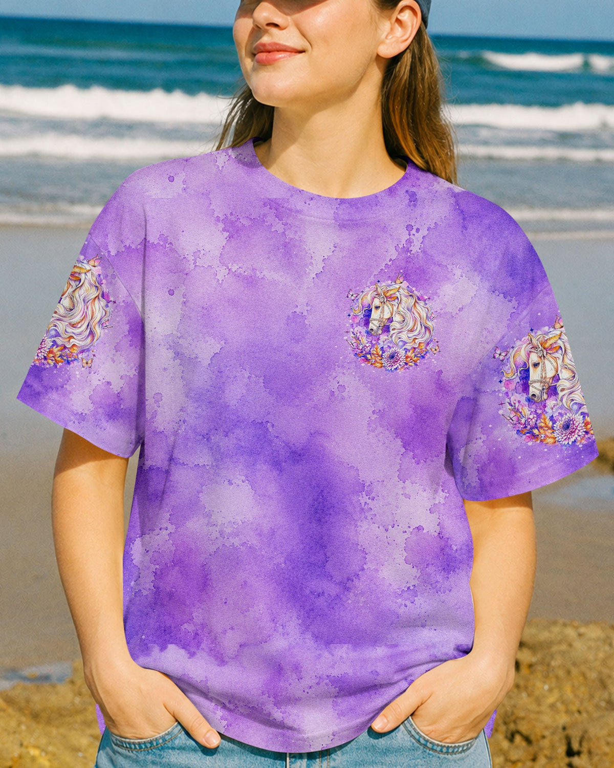 Blessed By God Loved By Jesus Horse Women's All Over Print Shirt - Tlhn0307263