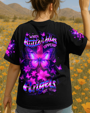 When Butterflies Appear Angels Are Near Women's All Over Print Shirt - Tltw3006252
