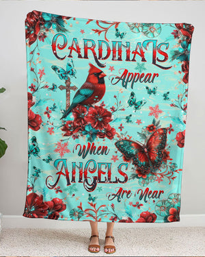 When Cardinals Appear Angels Are Near Woven And Fleece Blanket - Tltw1212244