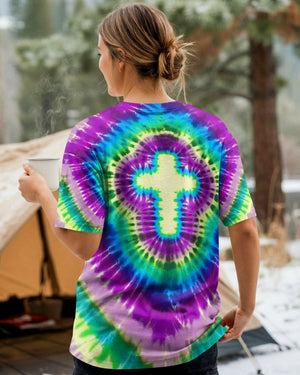 Cross Tie Dye Women's All Over Print Shirt - Tlnt1712251
