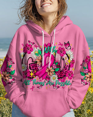 With God All Things Are Possible Breast Cancer Women's All Over Print Shirt - Tltr0608251