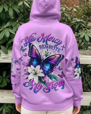 His Mercy Rewrote My Story Butterfly Women's All Over Print Shirt - Tlnt0312251