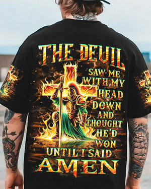 The Devil Caught Me With My Head Down Men's All Over Print Shirt - Yhhn0406242