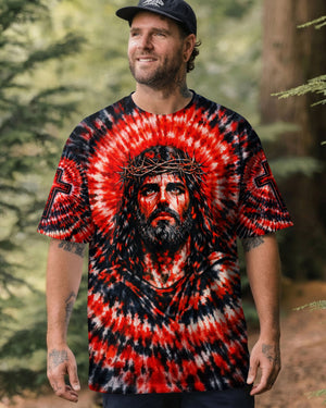 Jesus Halo Of Faith Red & Black Swirl Men's All Over Print Shirt - Tltw0603261