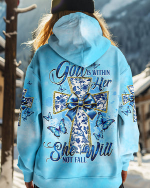 God Is Within Her She Will Not Fall Cross Bow Women's All Over Print Shirt - Tltw0412244
