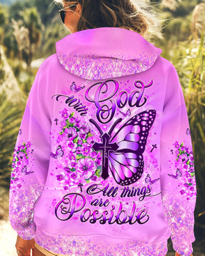 With God All Things Are Possible Butterfly Women's All Over Print Shirt - Yhlt1809241