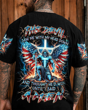 The Devil Caught Me With My Head Down Men's All Over Print Shirt - Yhln2604241