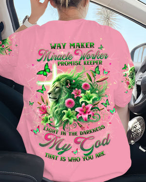 Way Maker Lion Cross Lilies Women's All Over Print Shirt - Tltw0107244