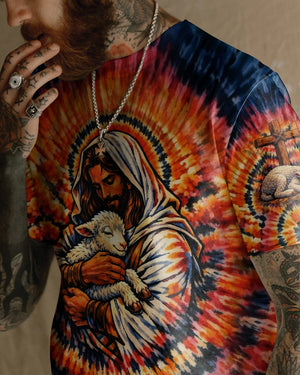 God And Lamb Swirl Men's All Over Print Shirt - Tlhn0503261