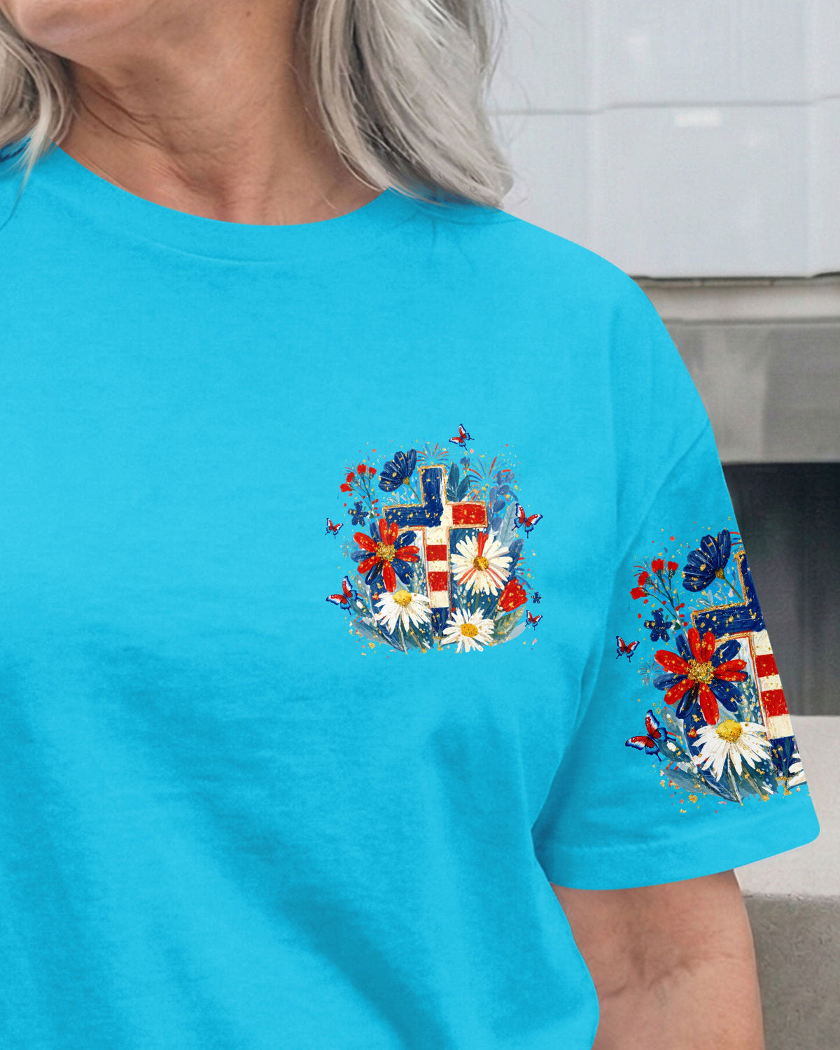 She Loves Jesus & America Too Red White & Blue Women's All Over Print - Tltw0805261