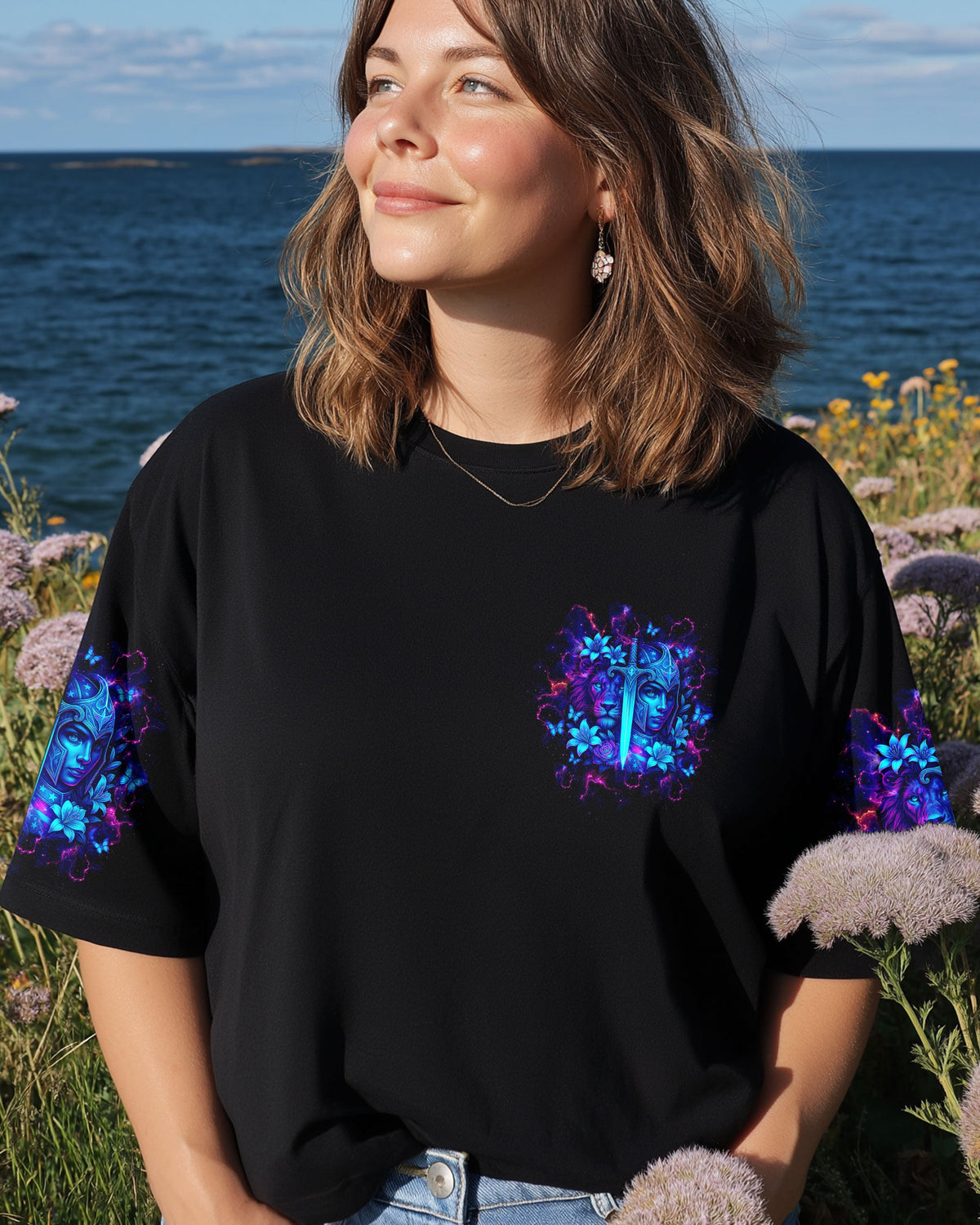 A Child Of God A Woman Of Faith Lion Warrior Women's All Over Print Shirt - Tltw1707253