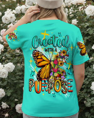 Created With A Purpose Butterfly Women's All Over Print Shirt - Tltw1410253