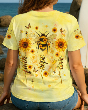 Faith Hope Love Bee Women's All Over Print Shirt - Yhlt2406253