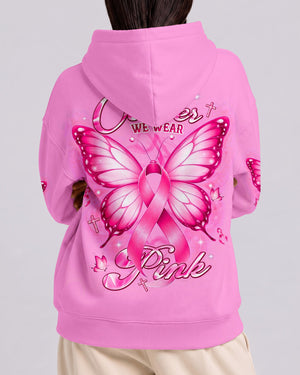 In October We Wear Pink Butterfly Breast Cancer Awareness Women's All Over Print Shirt - Tlnt2107264