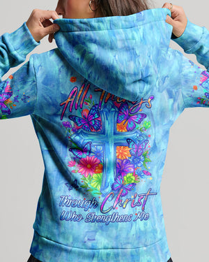 I Can Do All Things Floral Women's All Over Print Shirt - Tlhn2004262