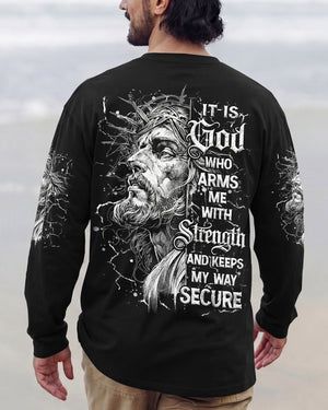 It Is God Who Arms Me With Strength Men's All Over Print Shirt - Tlhn3003261