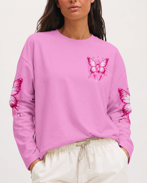 In October We Wear Pink Butterfly Breast Cancer Awareness Women's All Over Print Shirt - Tlnt2107264
