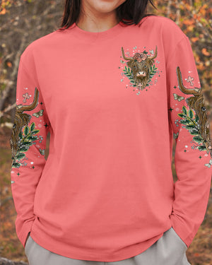 Living Life Somewhere Between Jesus Cow Women's All Over Print Shirt - Tlnt0607261