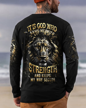 It Is God Who Arms Me With Strength Lion Men's All Over Print Shirt - Tlhn1203261