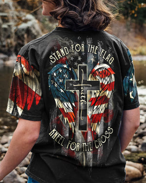 Stand For The Flag Kneel For The Cross Wings Women's All Over Print Shirt - Ri2506235
